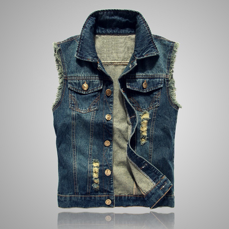 New Fashion Men Ripped Denim W - Men'S Fashion Vest With Jeans avaliação e preço