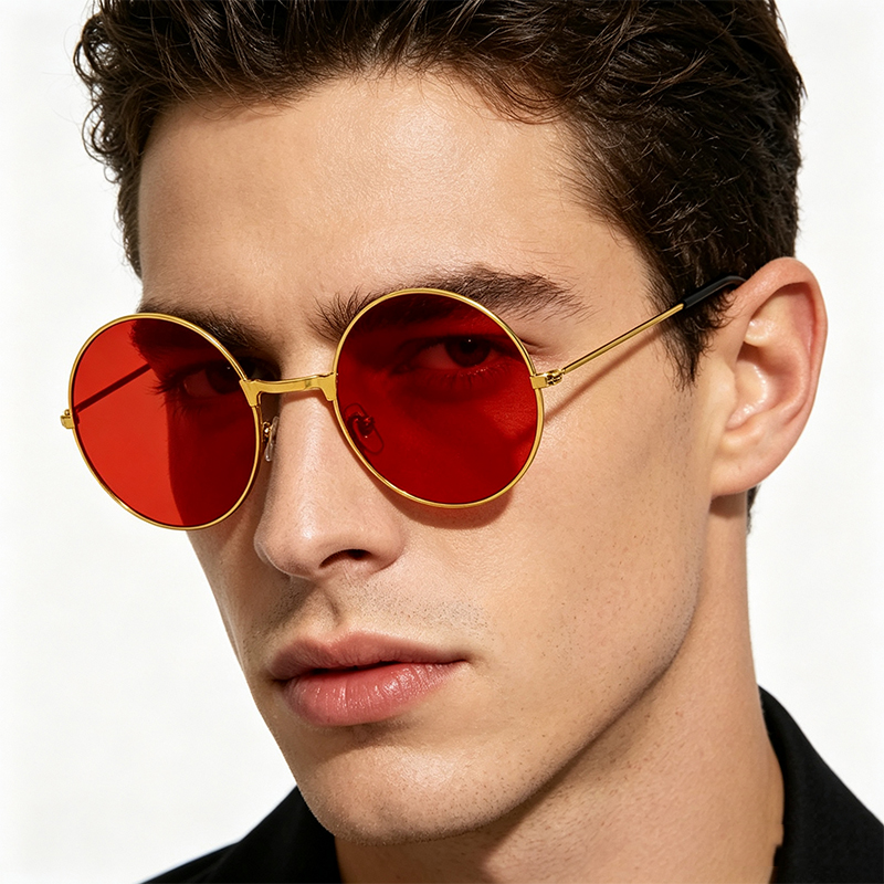 Classic Vintage Round Frame Su - Yellow Men'S Fashion avaliação e preço