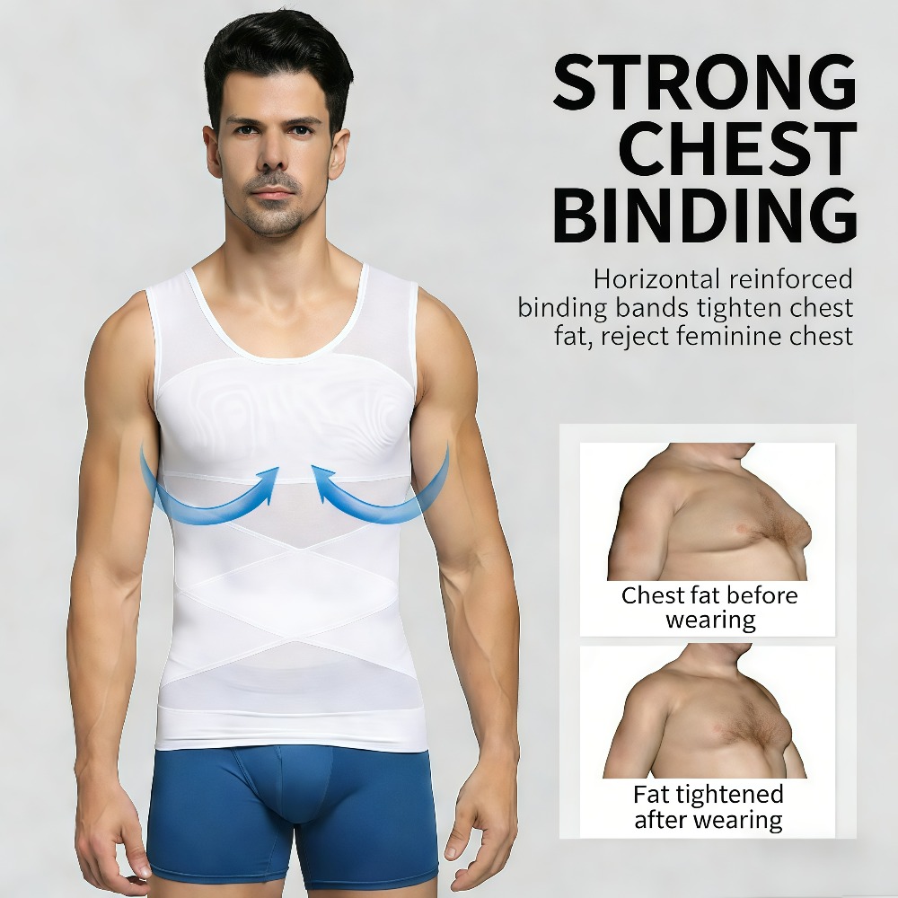 Sleeveless Body Shaper Vest fo - Mens Fashion Vest avaliação e preço