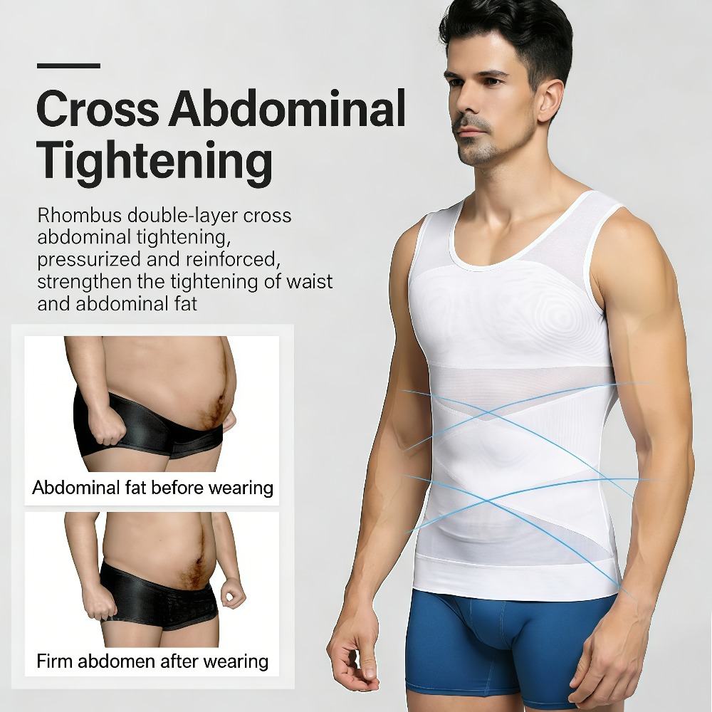 Sleeveless Body Shaper Vest fo - Mens Fashion Vest avaliação e preço