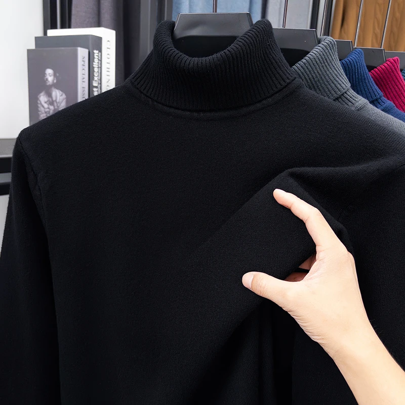 Autumn Mens High Quality Knitt - Turtleneck Sweater Men avaliação e preço