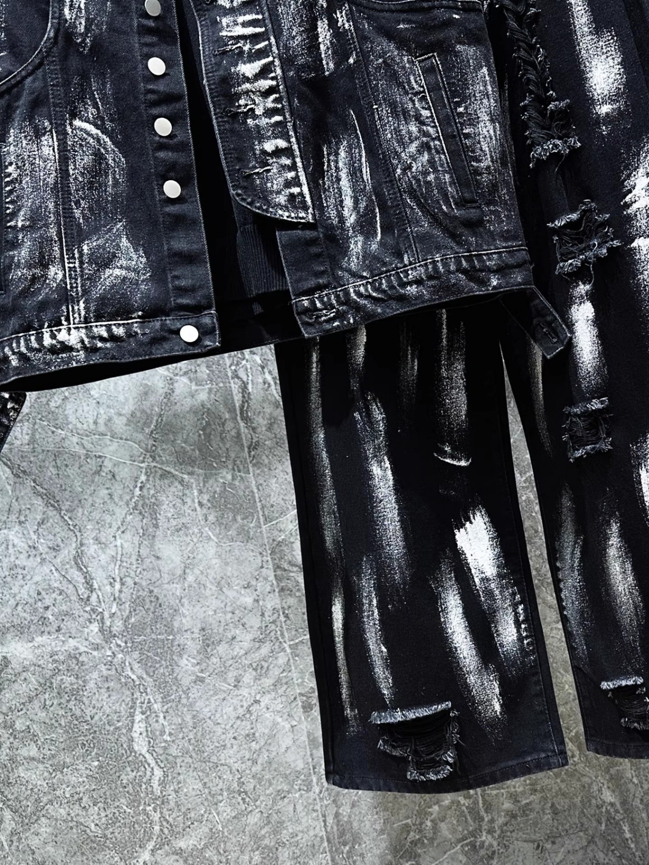 Men's Ripped Jeans Two-piece S - Men'S Fashion Vest With Jeans avaliação e preço