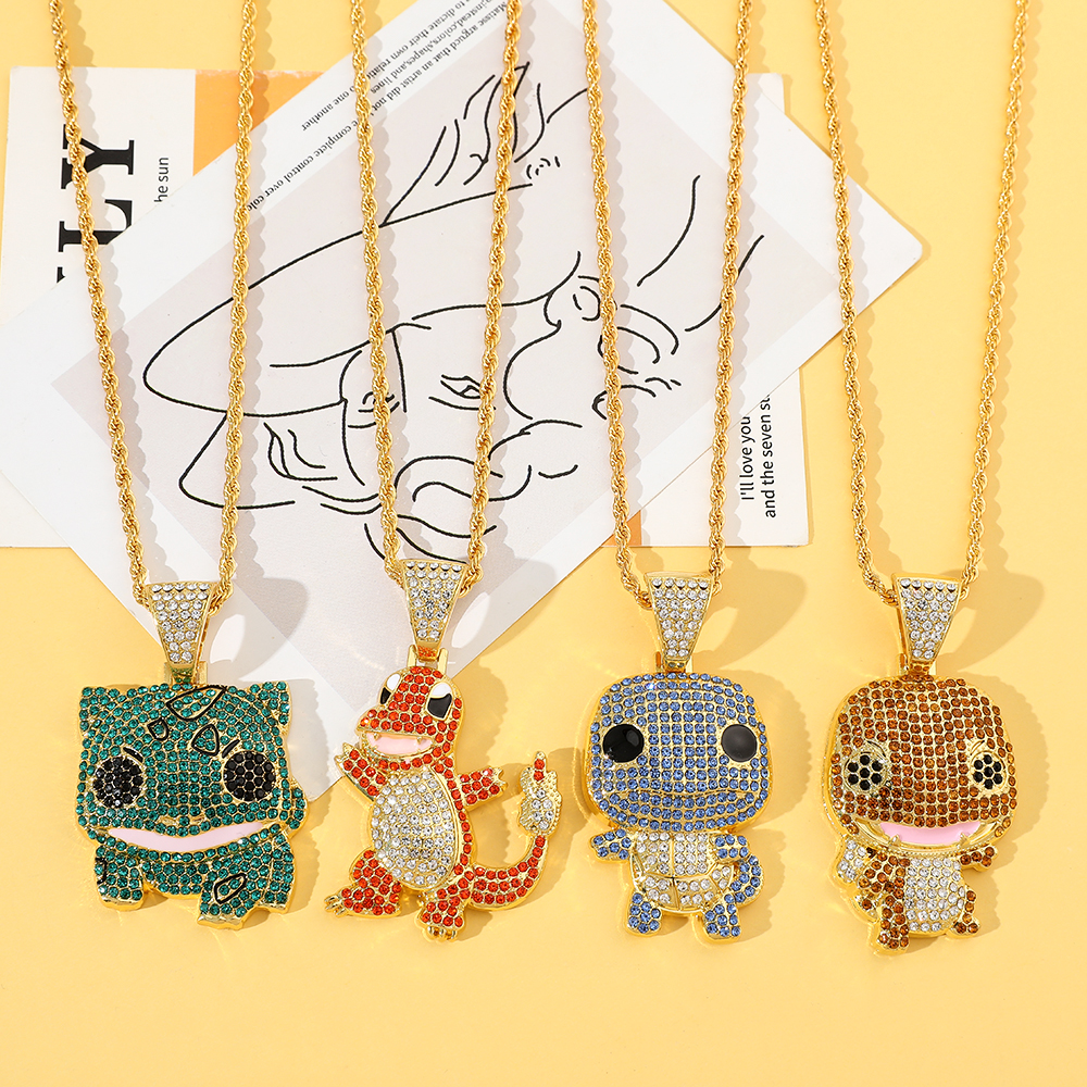 Diamond Studded Squirtle Neckl - Mens Fashion Show avaliação e preço