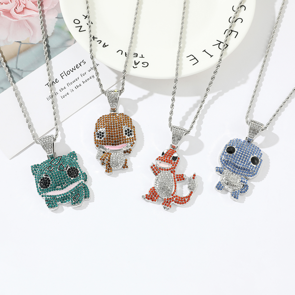 Diamond Studded Squirtle Neckl - Mens Fashion Show avaliação e preço