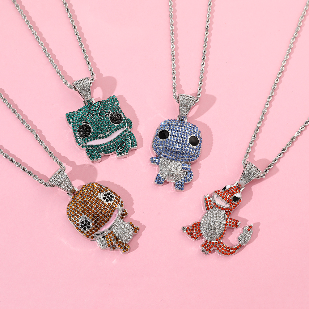 Diamond Studded Squirtle Neckl - Mens Fashion Show avaliação e preço