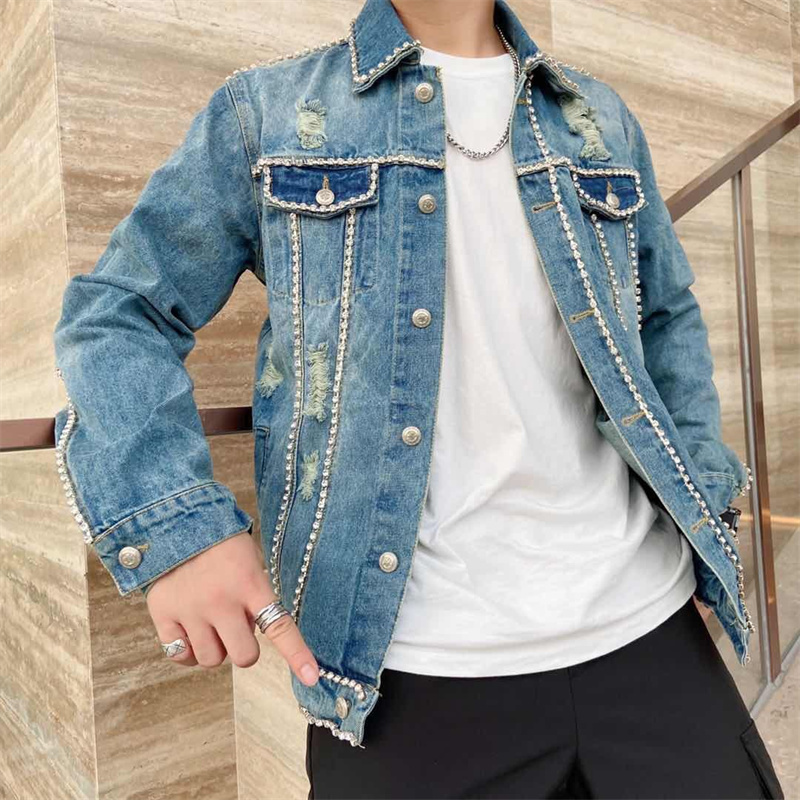 Diamond Border Printing Fashio - Men'S Fashion Vest With Jeans avaliação e preço
