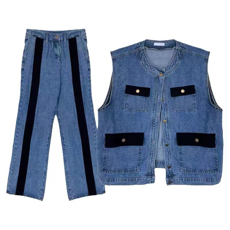 WTHT Vintage Men's Suit Patchw - Men'S Fashion Vest With Jeans avaliação e preço