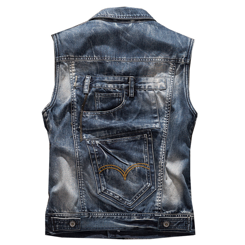 Fashion Jean Waistcoat Motorcy - Men'S Fashion Vest With Jeans avaliação e preço