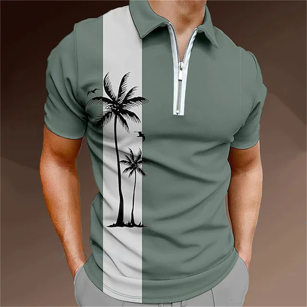 Summer T-shirts Men Men's Zip  - Mens Fashion Quarter Zip avaliação e preço