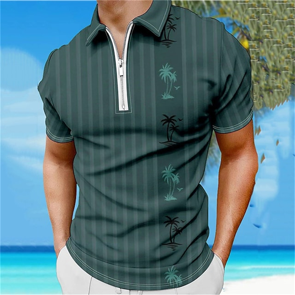 Summer T-shirts Men Men's Zip  - Mens Fashion Quarter Zip avaliação e preço