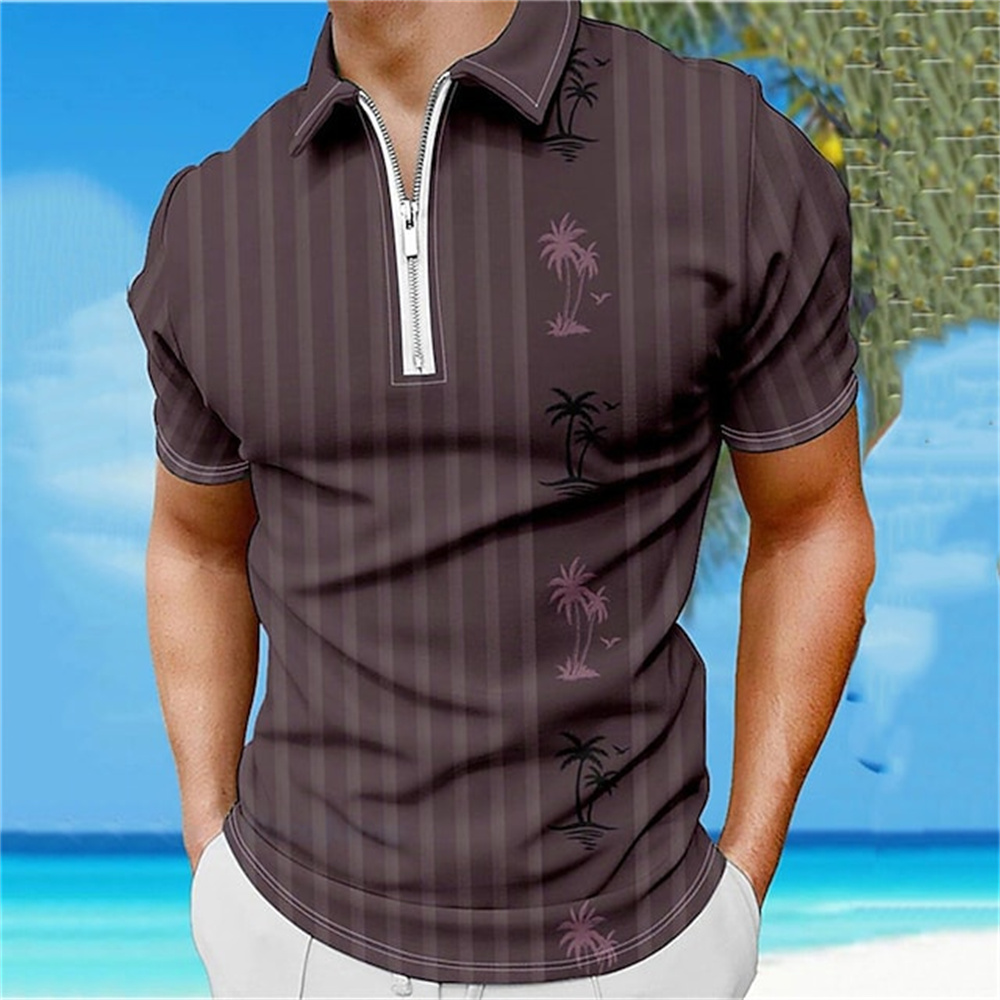 Summer T-shirts Men Men's Zip  - Mens Fashion Quarter Zip avaliação e preço