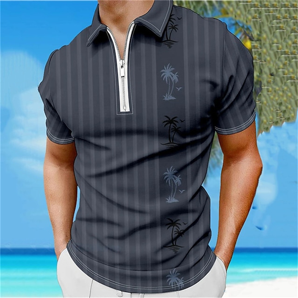 Summer T-shirts Men Men's Zip  - Mens Fashion Quarter Zip avaliação e preço