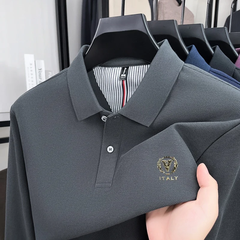 100% pure cotton high-end luxu - Men'S Fashion Polo avaliação e preço