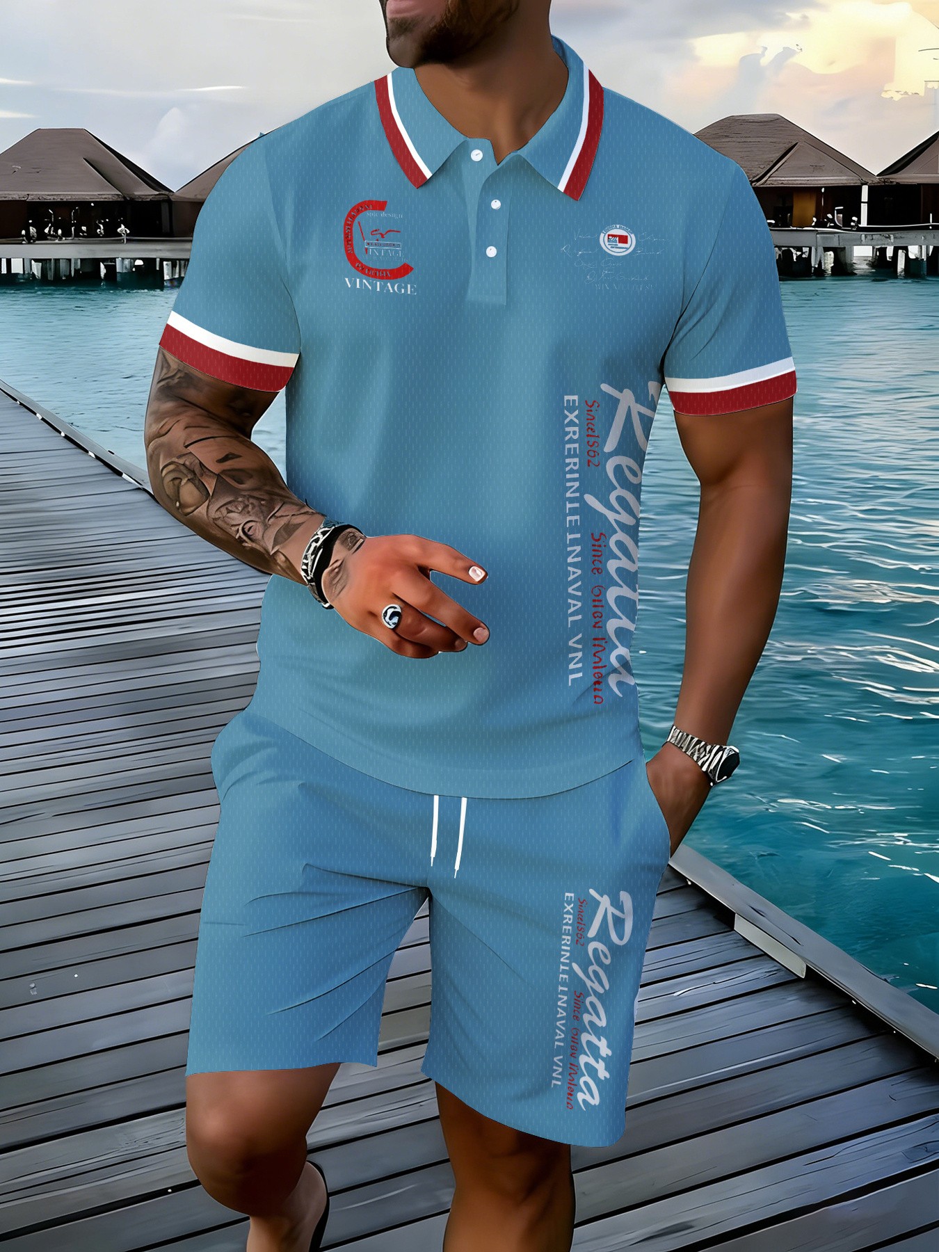 2026 Summer American Men's Pol - Men'S Fashion Polo avaliação e preço