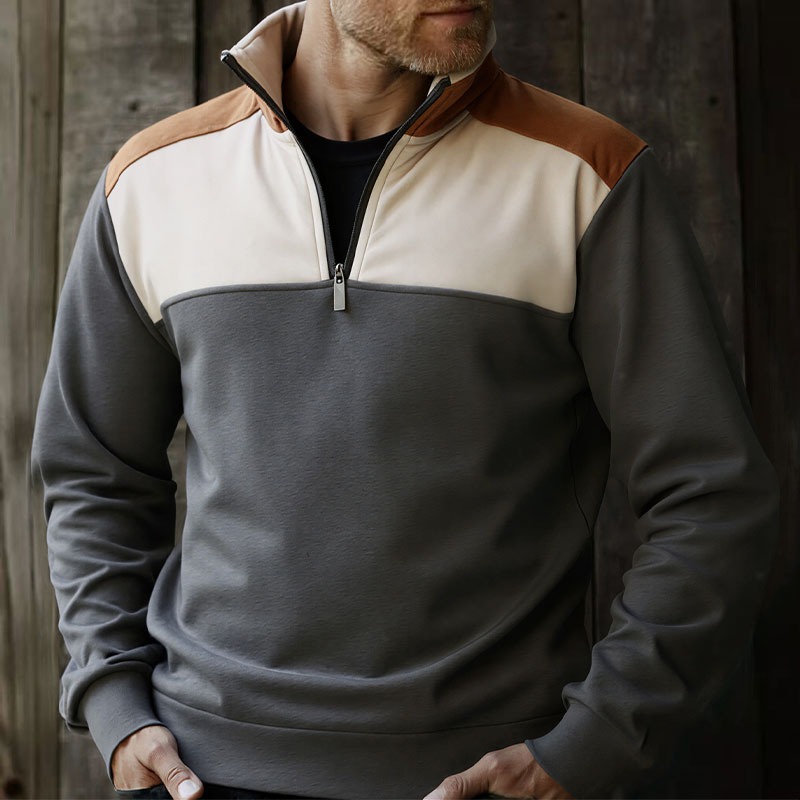 UETEEY Men's Quarter Zip Patch - Mens Fashion Quarter Zip avaliação e preço