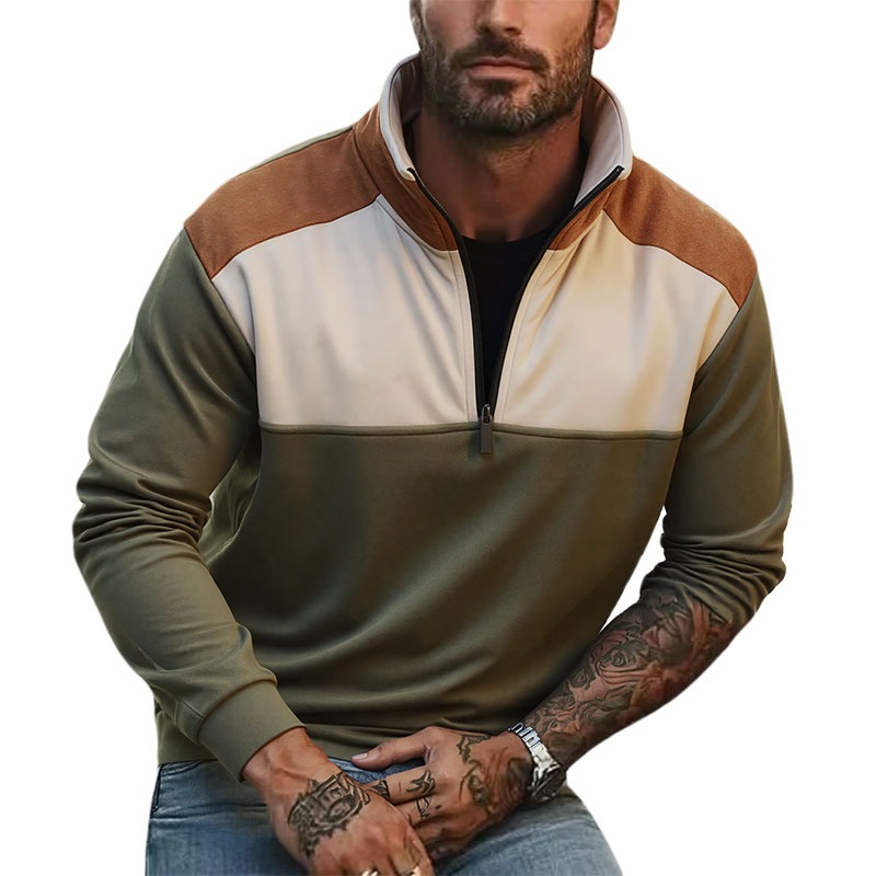 UETEEY Men's Quarter Zip Patch - Mens Fashion Quarter Zip avaliação e preço