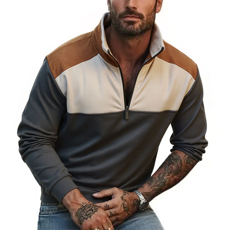 UETEEY Men's Quarter Zip Patch - Mens Fashion Quarter Zip avaliação e preço