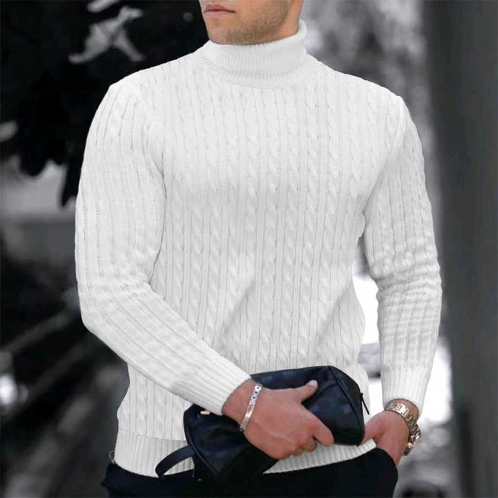 Autumn Winter New Men's Knit S - Turtleneck Sweater Men avaliação e preço