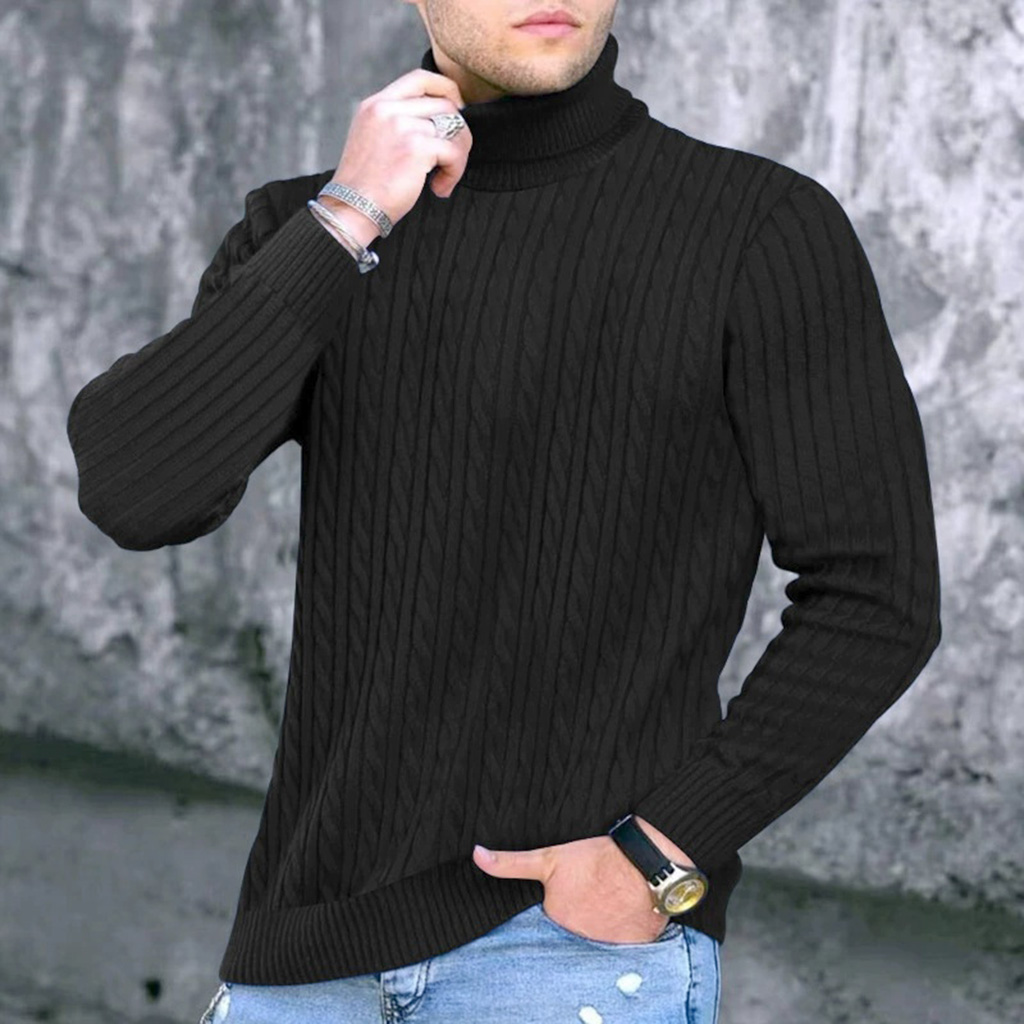 Autumn Winter New Men's Knit S - Turtleneck Sweater Men avaliação e preço