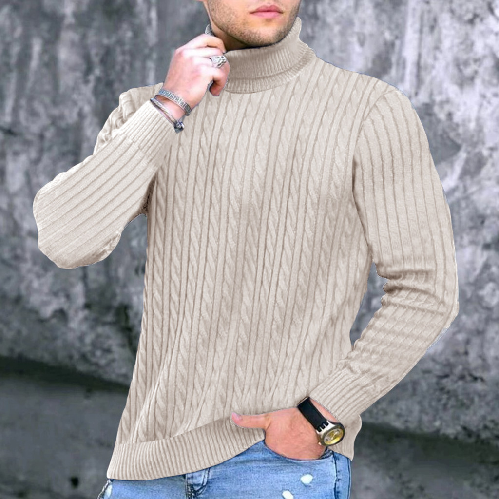 Autumn Winter New Men's Knit S - Turtleneck Sweater Men avaliação e preço