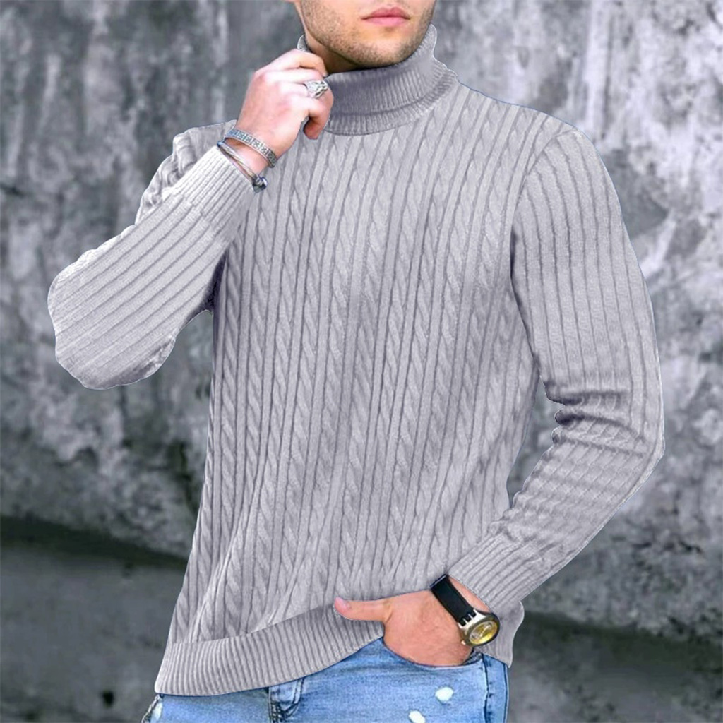 Autumn Winter New Men's Knit S - Turtleneck Sweater Men avaliação e preço