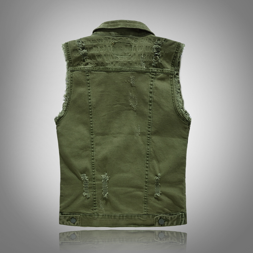 New Fashion Men Green Casual R - Men'S Fashion Vest With Jeans avaliação e preço