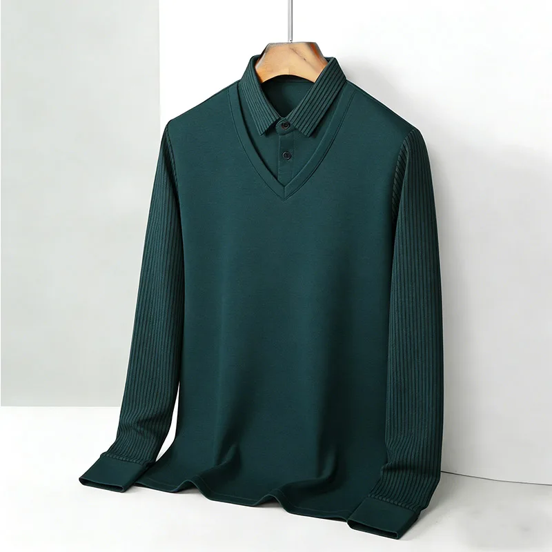 Men's Fake Two Piece Shirt Col - Mens Fashion Wear avaliação e preço