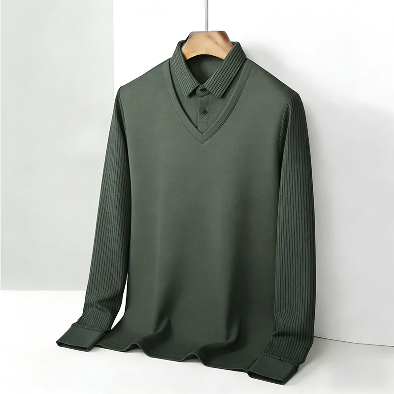 Men's Fake Two Piece Shirt Col - Mens Fashion Wear avaliação e preço
