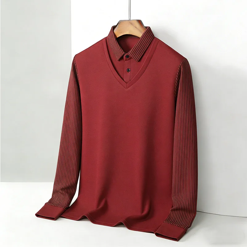 Men's Fake Two Piece Shirt Col - Mens Fashion Wear avaliação e preço
