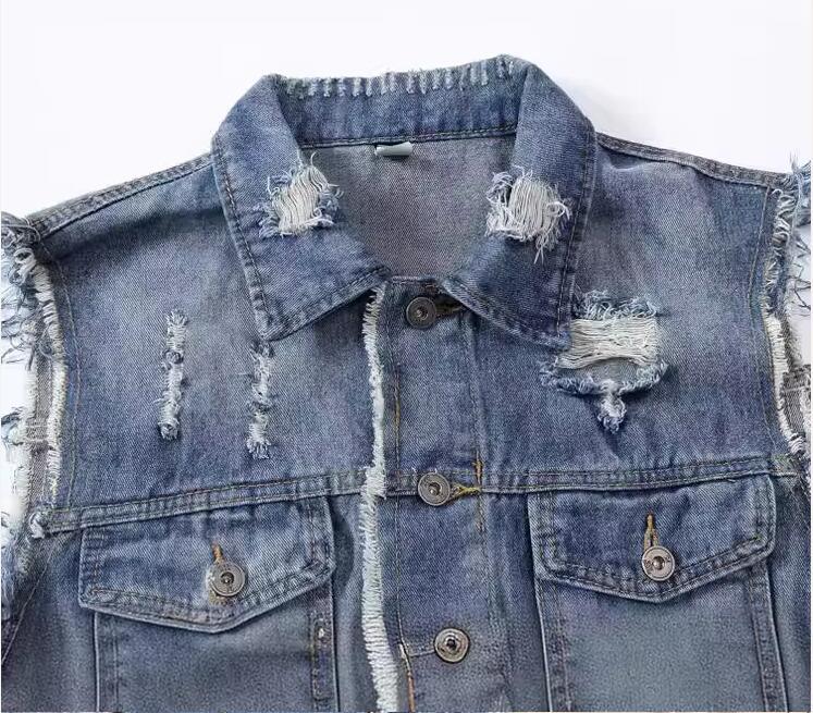 New Fashion Men Blue Casual Ri - Men'S Fashion Vest With Jeans avaliação e preço