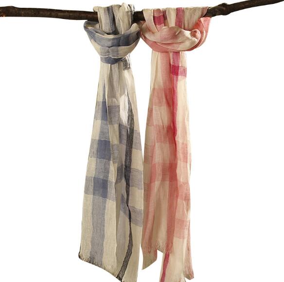 100% Linen Plaid Contrast Tass - Men'S Fashion Head Scarf avaliação e preço