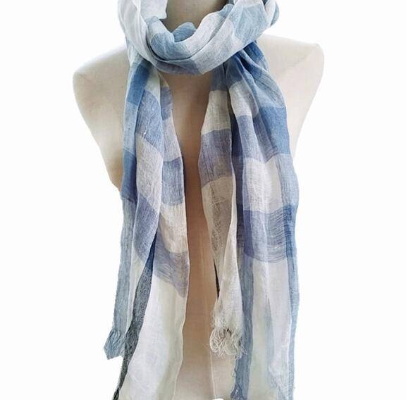 100% Linen Plaid Contrast Tass - Men'S Fashion Head Scarf avaliação e preço